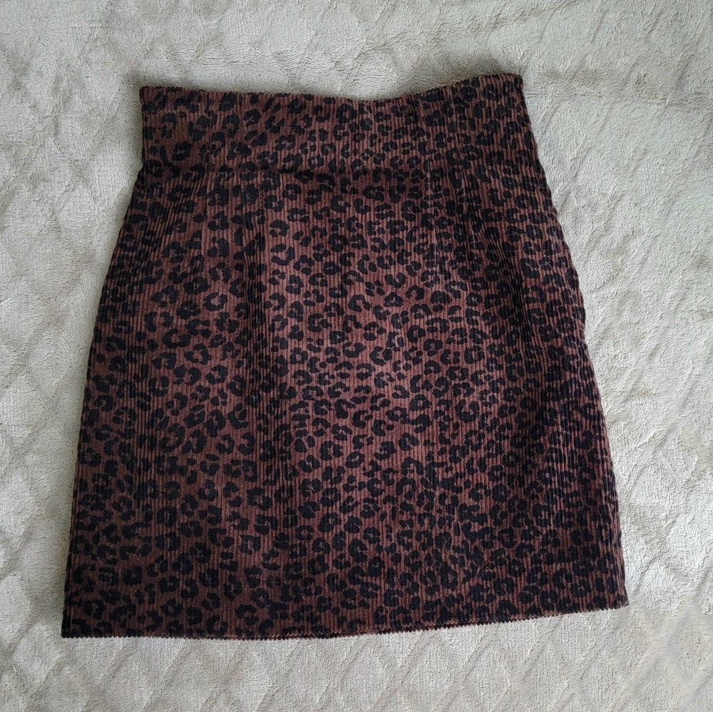 & Other Stories Leopard Corduroy Mini Skirt